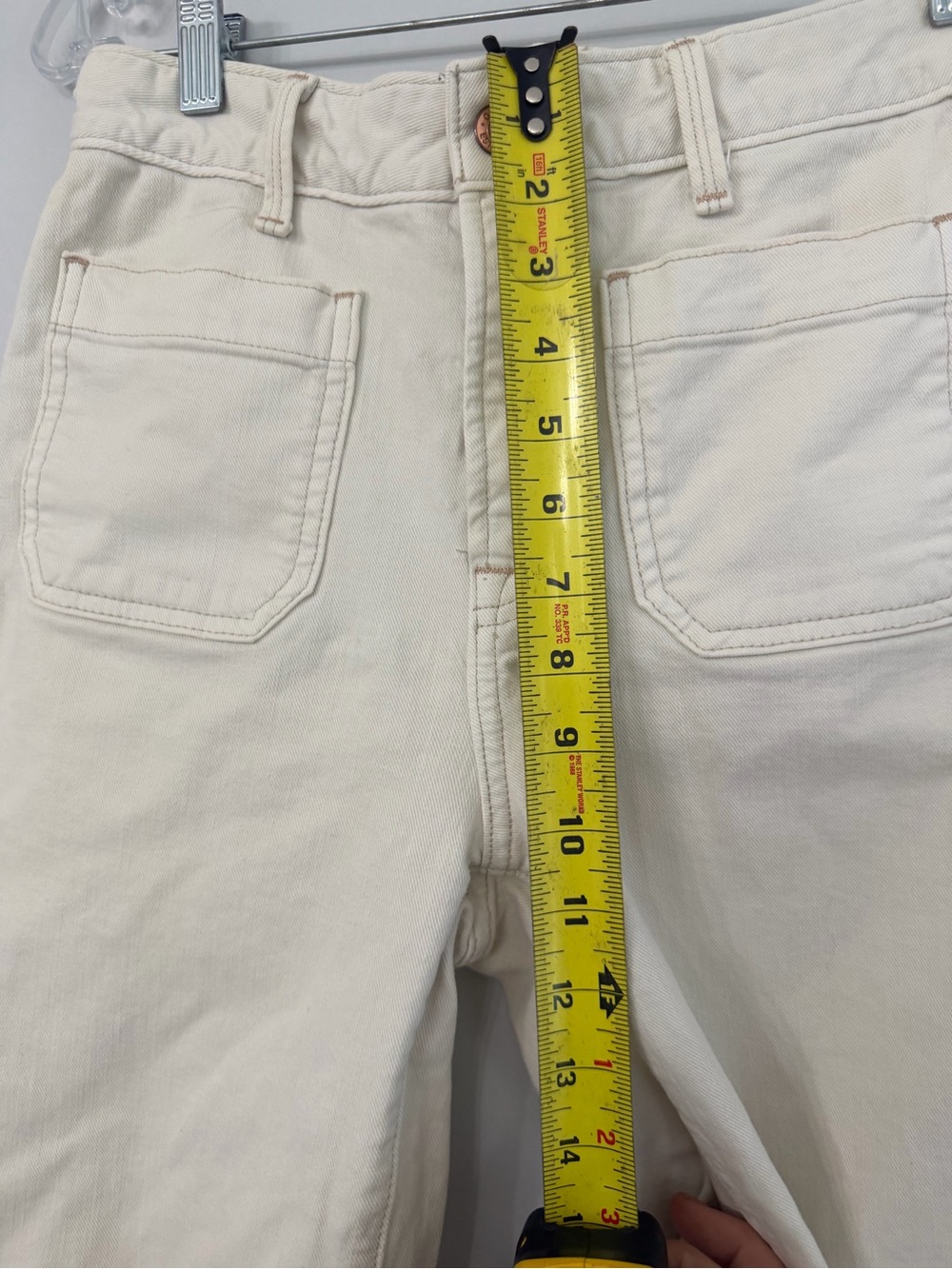 GAP women’s 27 cream ivory wide leg patch pockets denim jeans - Picture 9 of 11